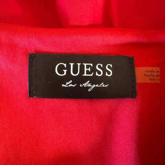 Guess Red Front Zipper Pleated Dress | Approx Size S - Picture 11 of 11